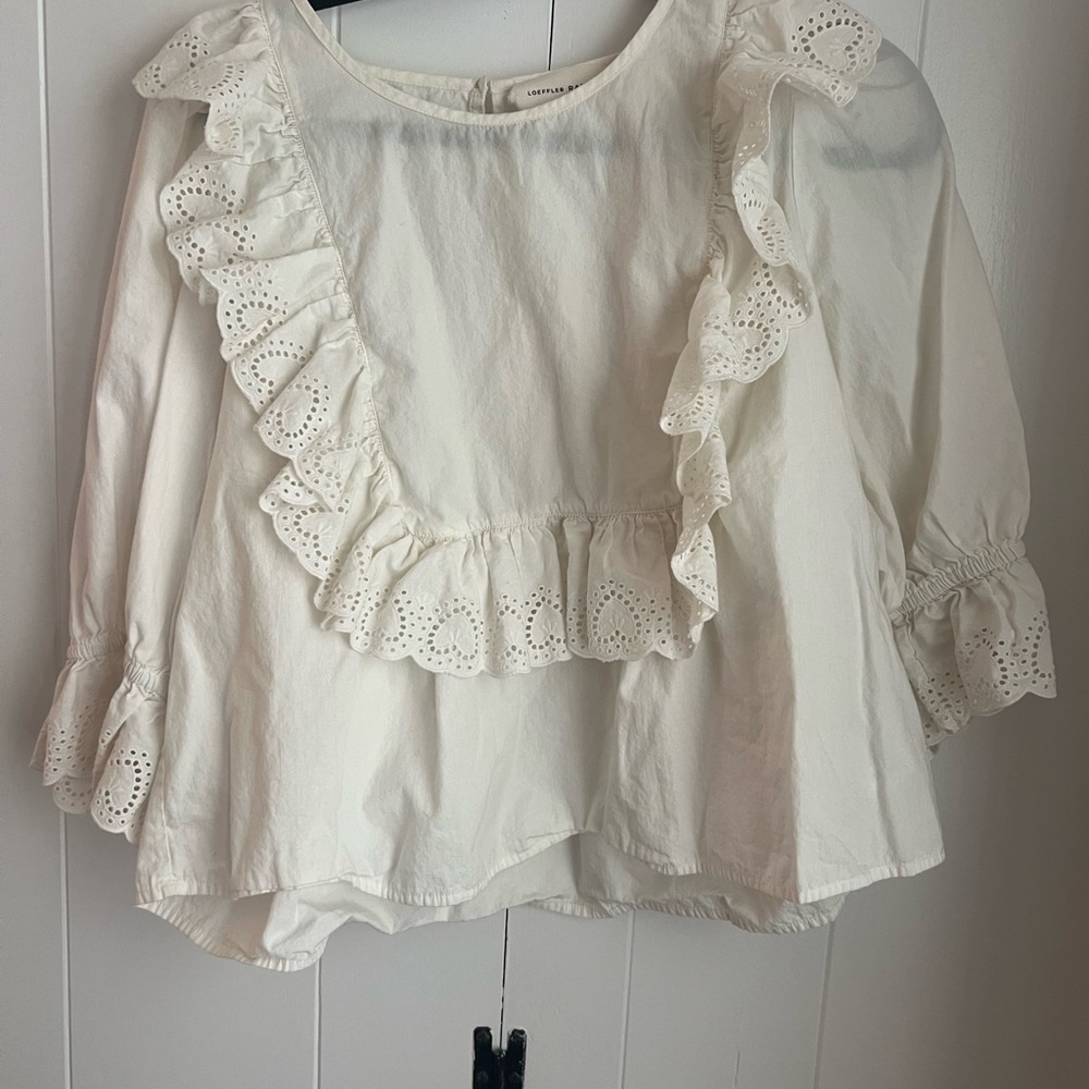 White Ruffled Top